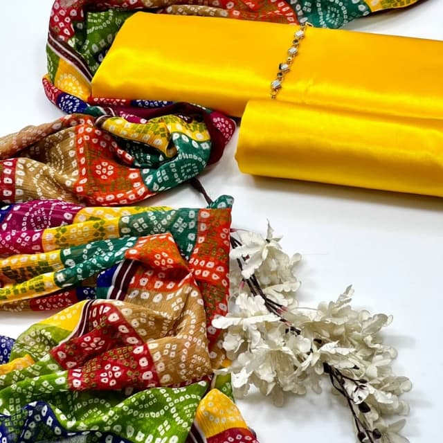 ALHAMDULILAH* Multi CHIFFON CHUNRI PRINT DUPATTA KATAN