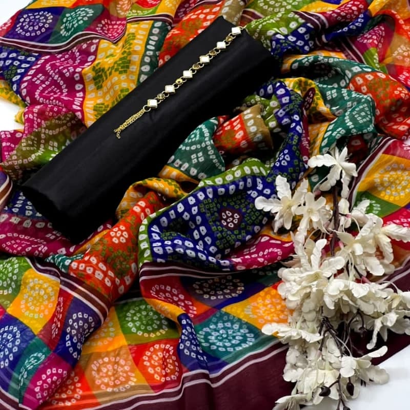 ALHAMDULILAH* Multi CHIFFON CHUNRI PRINT DUPATTA KATAN