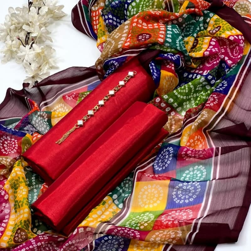 ALHAMDULILAH* Multi CHIFFON CHUNRI PRINT DUPATTA KATAN